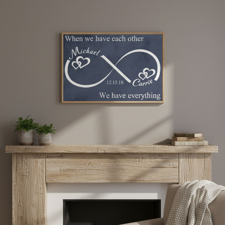 Endless Love Canvas - Personalized Anniversary Art for Couples