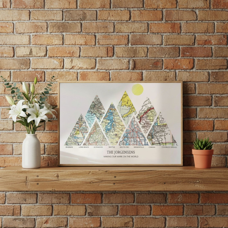 Mountain Milestones Canvas - Custom Wedding & Anniversary Art