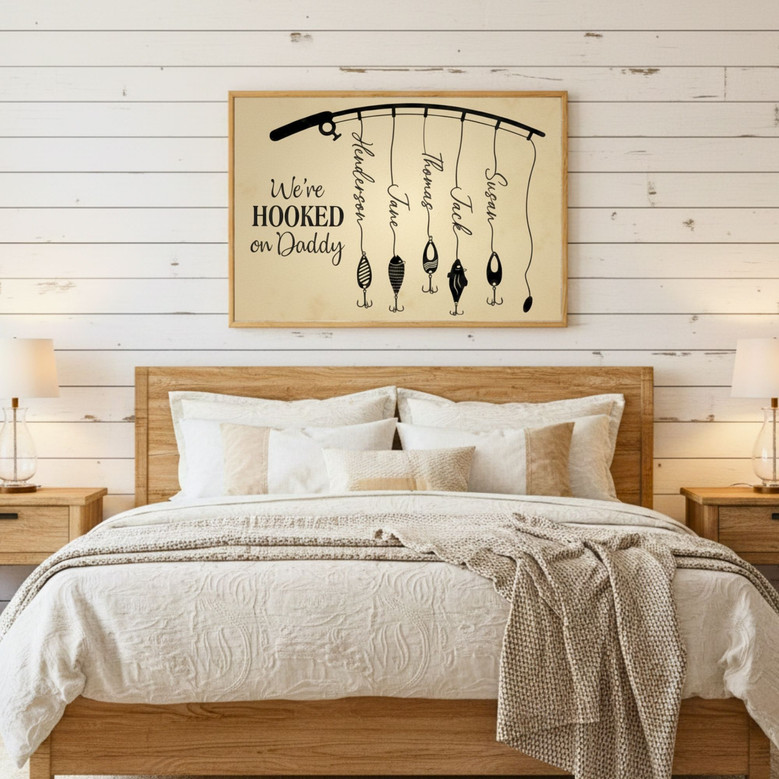 Personalized Father's Day Fishing Canvas - Custom Gift for Dad