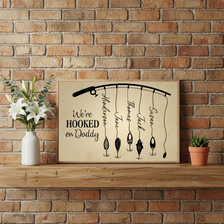 Personalized Father's Day Fishing Canvas - Custom Gift for Dad