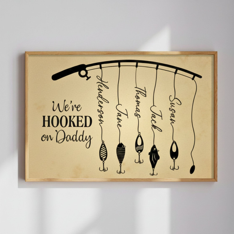 Personalized Father's Day Fishing Canvas - Custom Gift for Dad