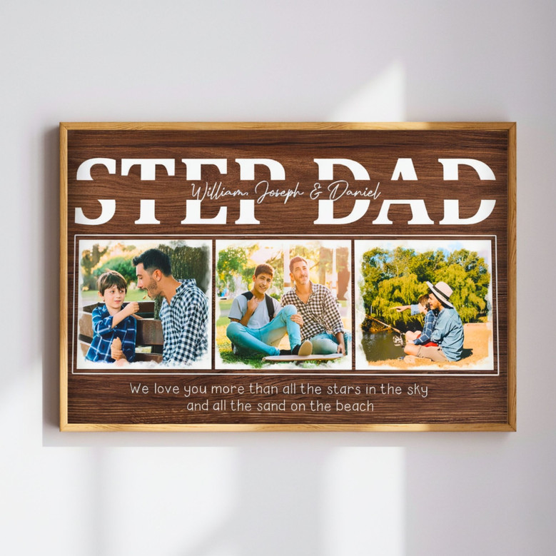 Bonus Dad Keepsake Canvas - Kids' Photo Gift for Father's Day