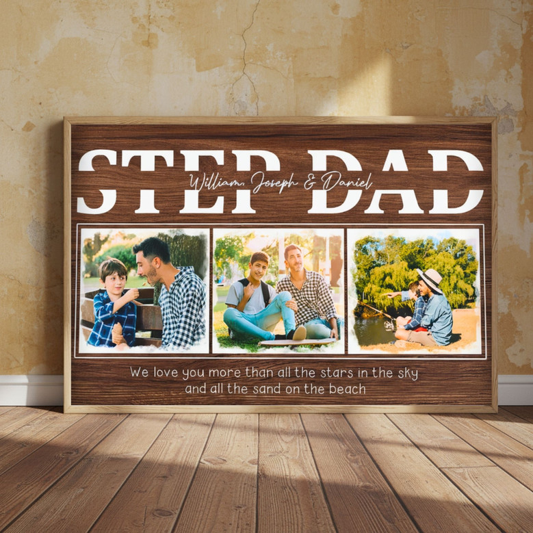 Bonus Dad Keepsake Canvas - Kids' Photo Gift for Father's Day