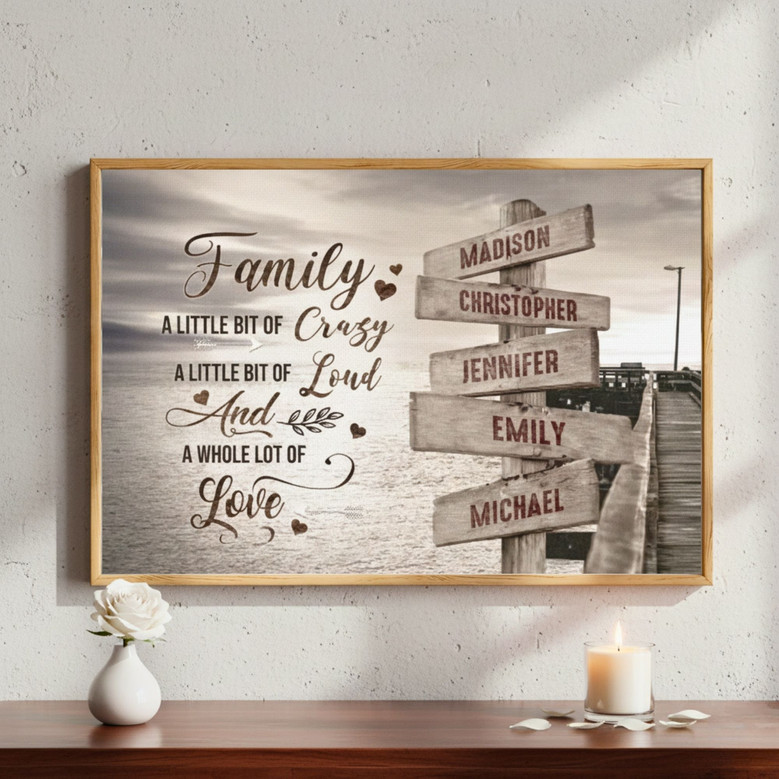 Custom Family Street Sign Canvas - Heartfelt Gift for Mom & Dad