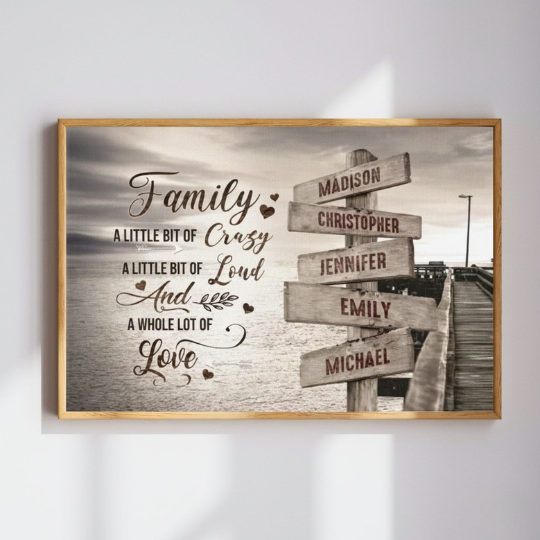 Custom Family Street Sign Canvas - Heartfelt Gift for Mom & Dad