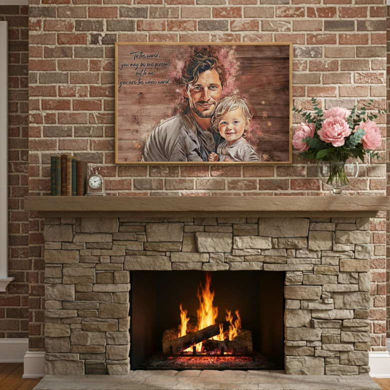 First Father's Day Canvas - Personalized Gift from Family