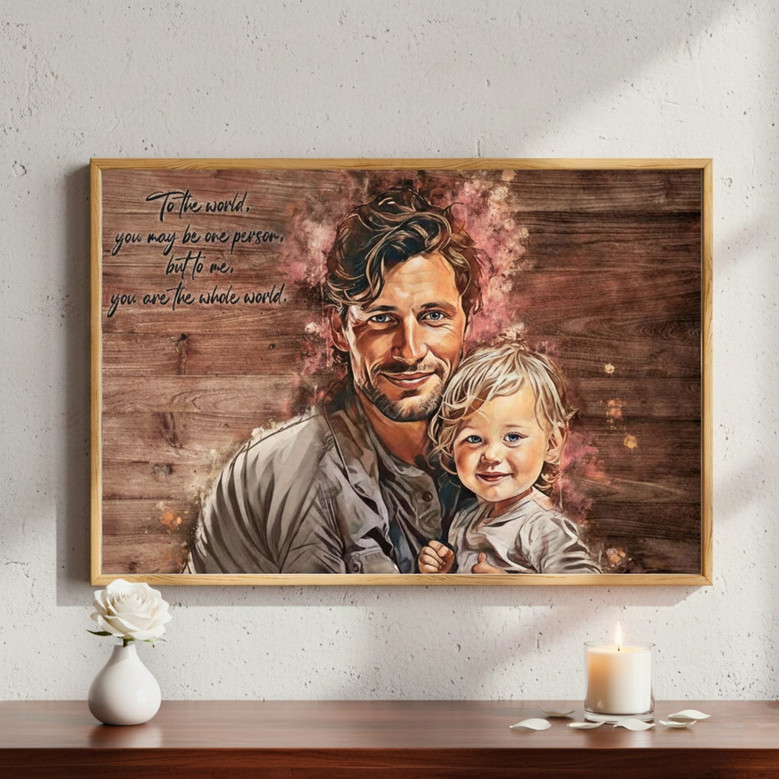 First Father's Day Canvas - Personalized Gift from Family