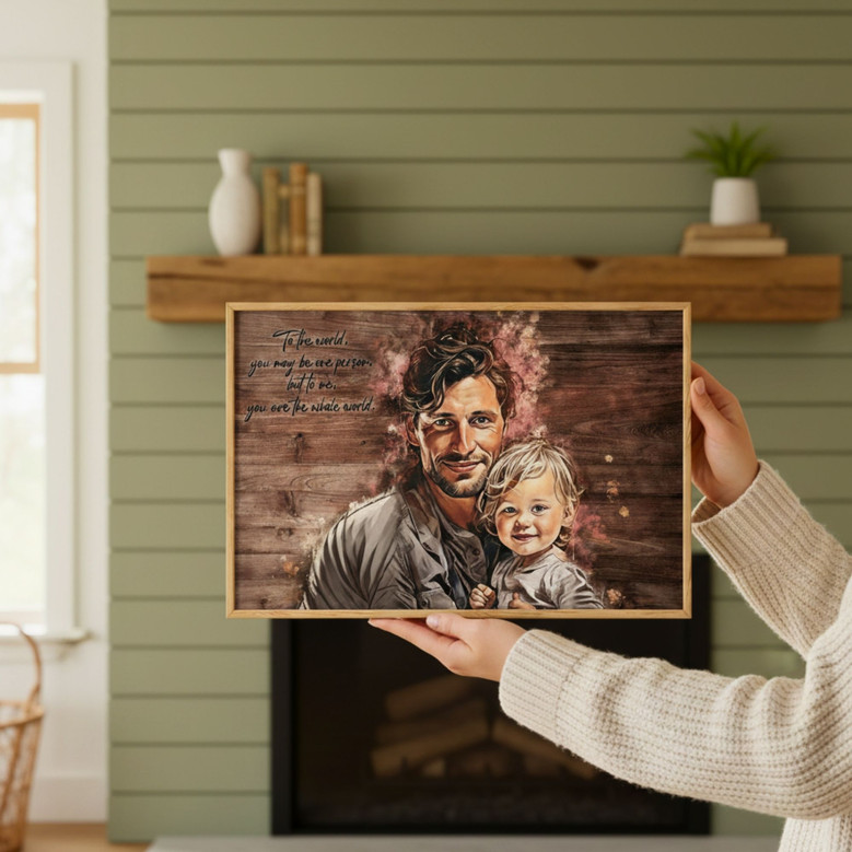 First Father's Day Canvas - Personalized Gift from Family