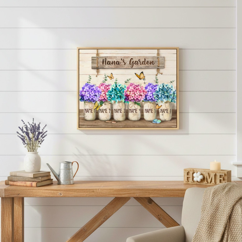 Grandma's Garden Canvas - Custom Christmas Gift From Grandkids
