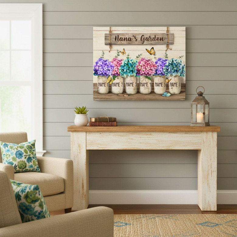 Grandma's Garden Canvas - Custom Christmas Gift From Grandkids
