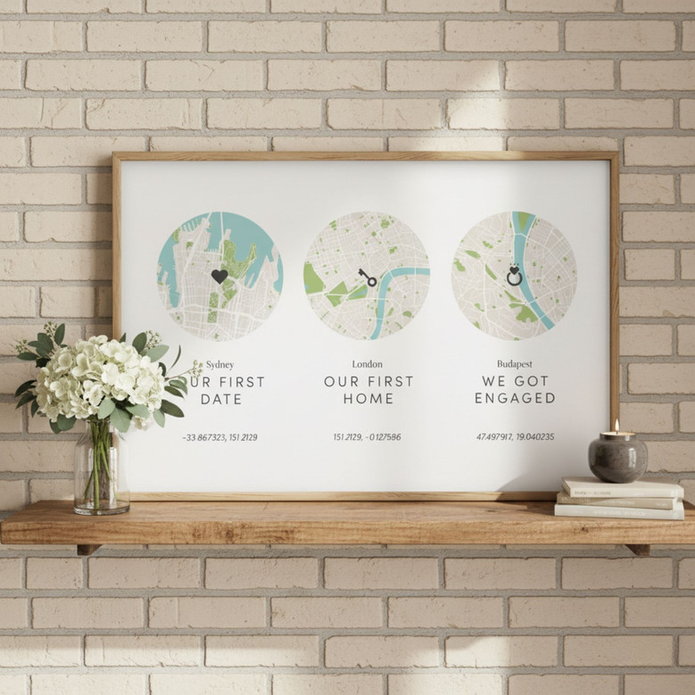 Our Journey Canvas - Personalized Map Art for Your Anniversary