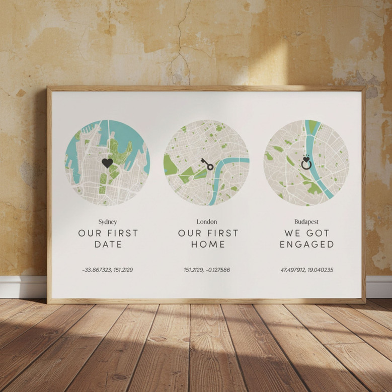 Our Journey Canvas - Personalized Map Art for Your Anniversary