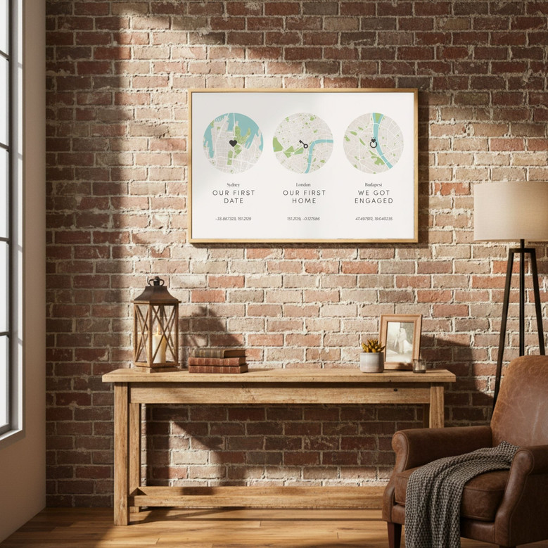 Our Journey Canvas - Personalized Map Art for Your Anniversary