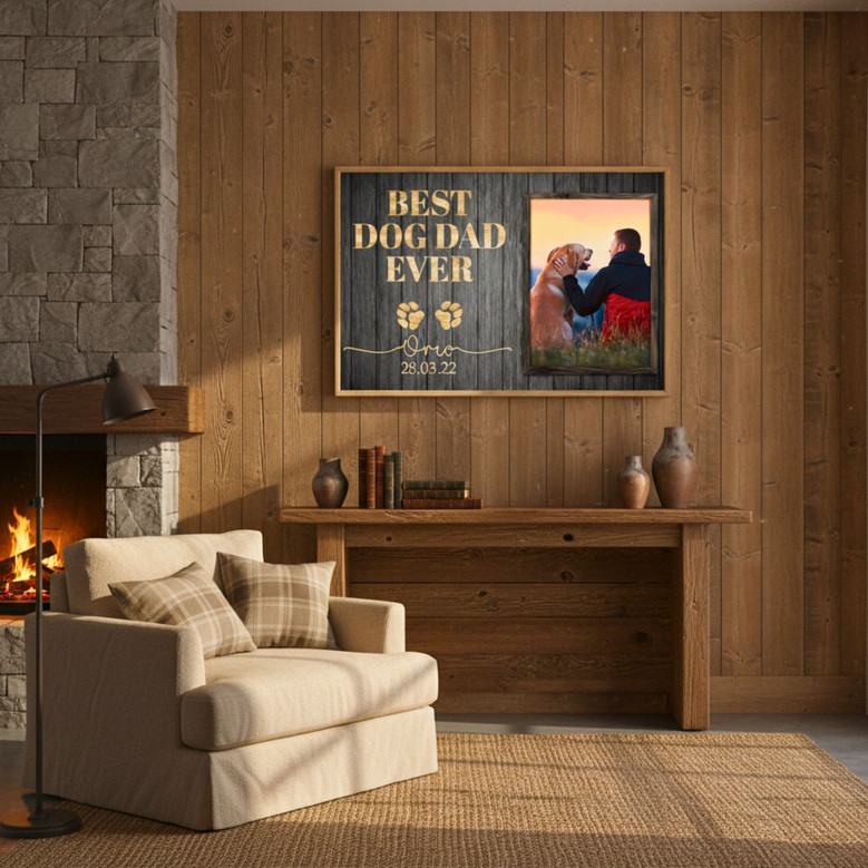 Best Dog Dad Portrait Canvas - Personalized Father's Day Memorial Best Dog Dad Portrait Canvas - Personalized Father's Day Memorial