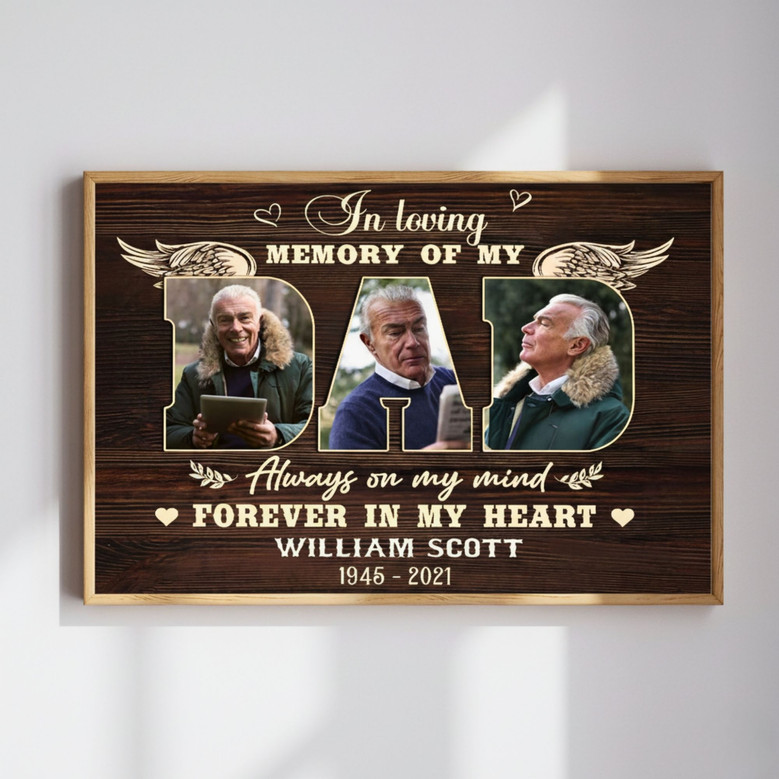 Dad's Memorial Canvas - Heartfelt Personalized Bereavement Art