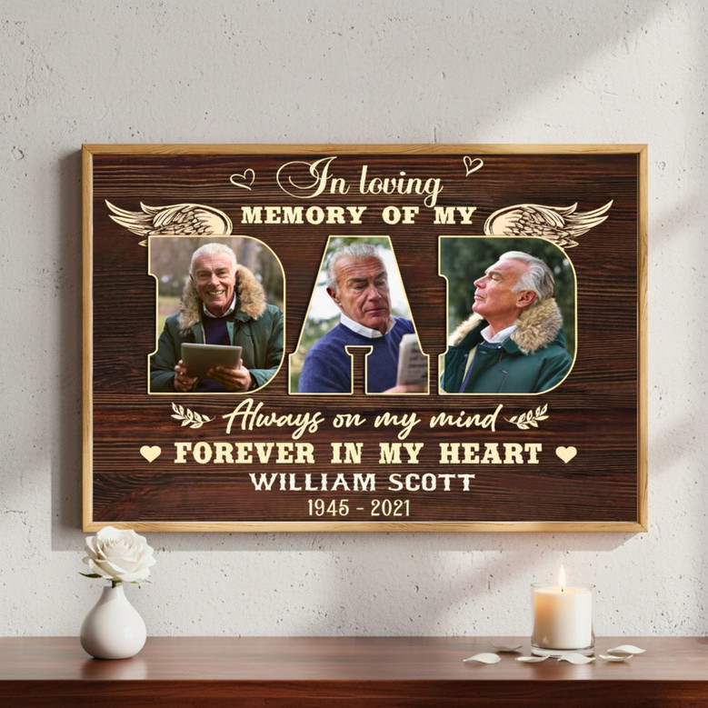 Dad's Memorial Canvas - Heartfelt Personalized Bereavement Art