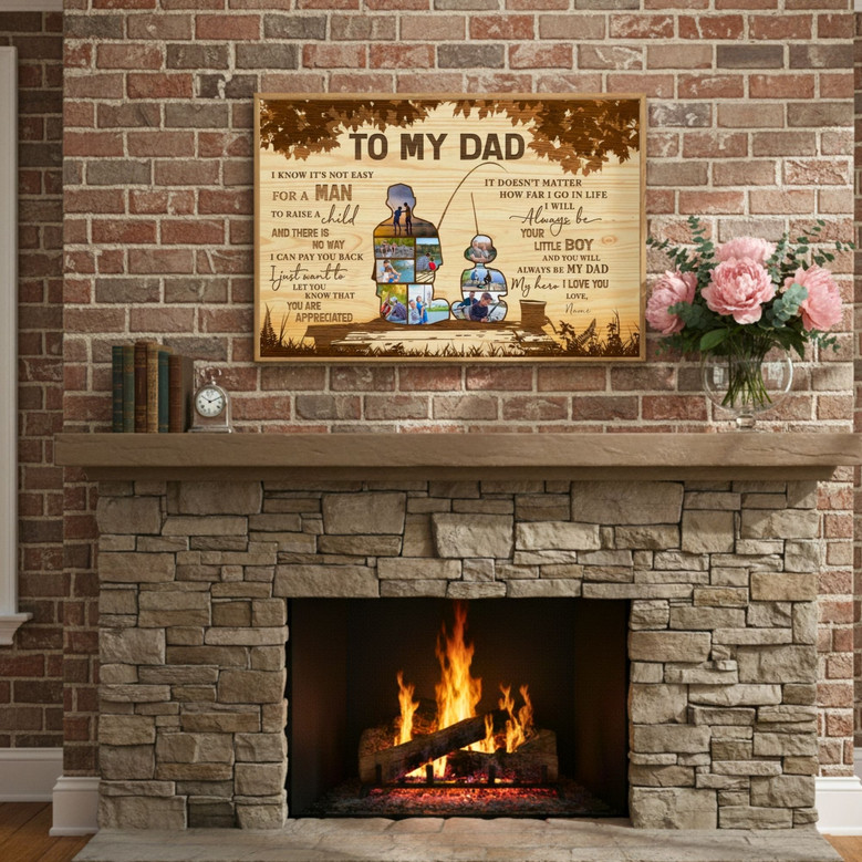 Fishing Trip Bond - Personalized Dad & Daughter Photo Canvas Keepsake