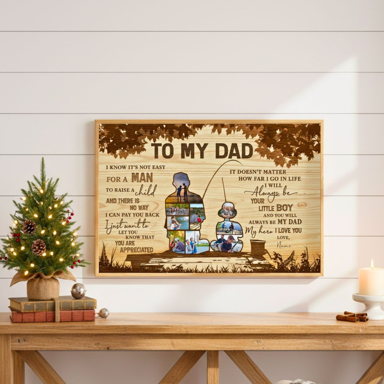 Fishing Trip Bond - Personalized Dad & Daughter Photo Canvas Keepsake