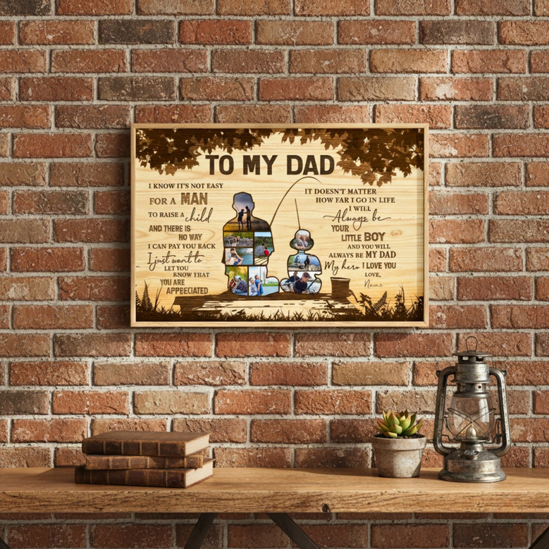 Fishing Trip Bond - Personalized Dad & Daughter Photo Canvas Keepsake