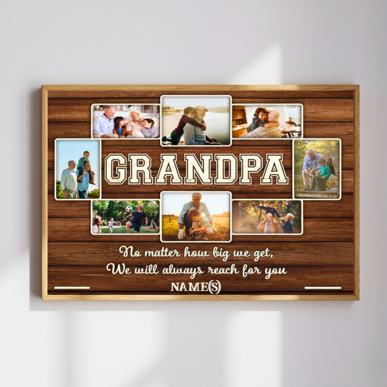 Grandpa's Love - Custom Photo Memorial Keepsake Canvas Gift