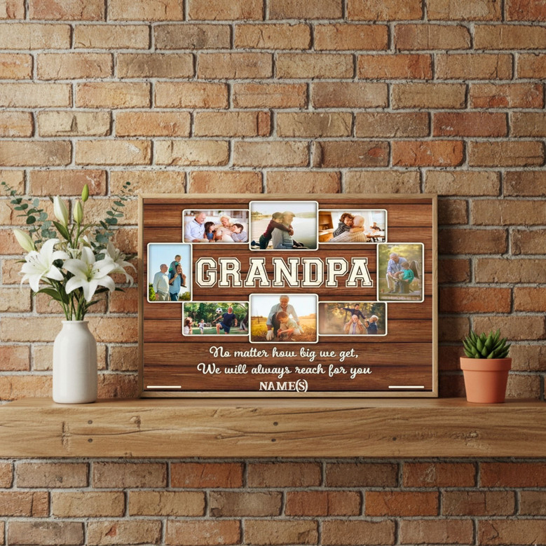 Grandpa's Love - Custom Photo Memorial Keepsake Canvas Gift
