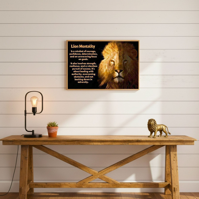 Inspirational Lion Dad Canvas Art For Living Room Inspirational Quote Motivational Gift For Men