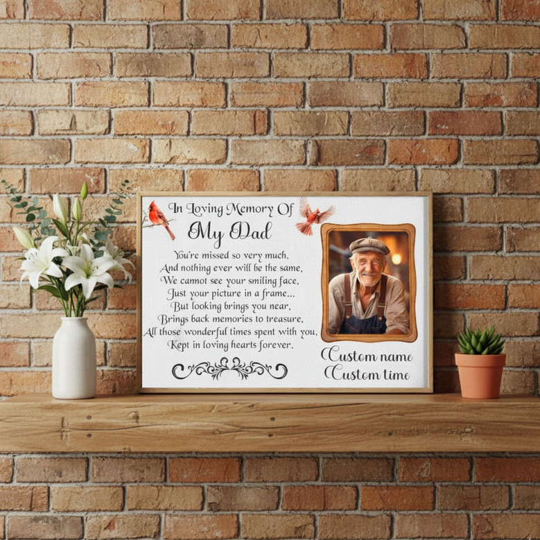 A Loving Tribute Canvas - Custom Sympathy Gift for Dad's Memory