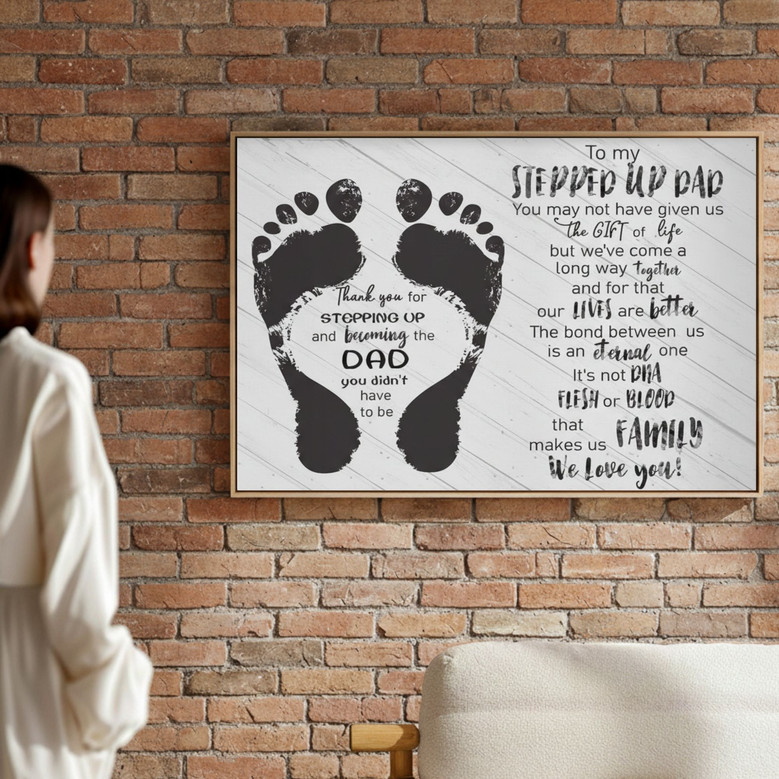 Rustic Canvas Wall Art For Stepfather - Thoughtful Step Dad Gifts For Home DéCor