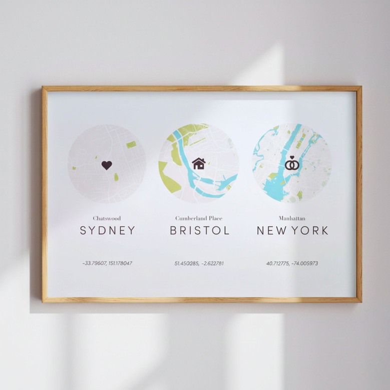 Milestone Map Canvas - Personalized Locations for Your Love Story