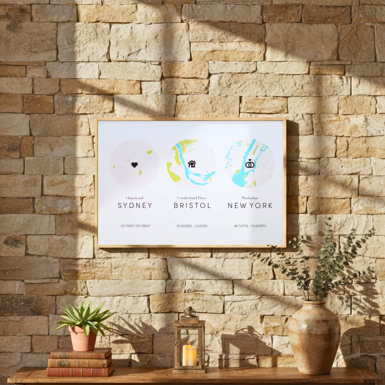 Milestone Map Canvas - Personalized Locations for Your Love Story