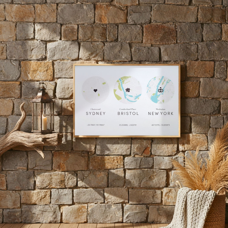Milestone Map Canvas - Personalized Locations for Your Love Story