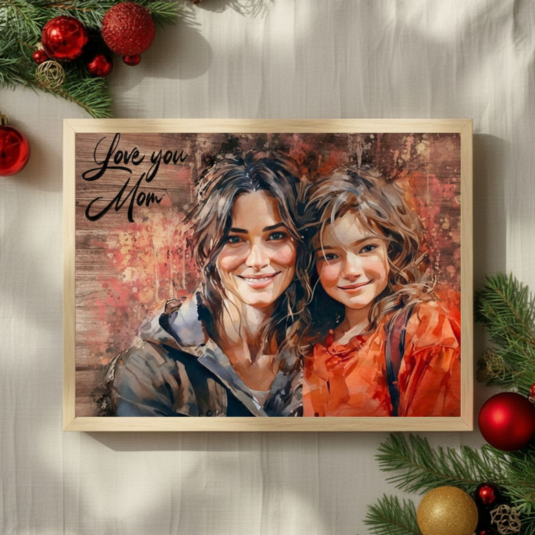Personalized Family Art Canvas - Christmas Keepsake for Parents
