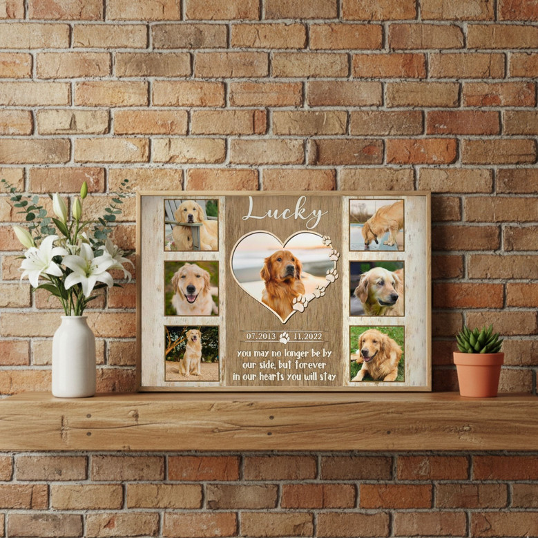 Personalized Pet Loss Tribute - Dog Photo Remembrance Canvas