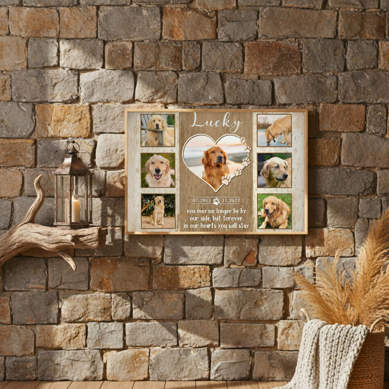 Personalized Pet Loss Tribute - Dog Photo Remembrance Canvas