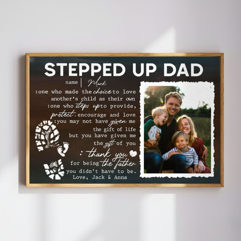 Personalized Photo Collage Canvas for the Best Bonus Dad
