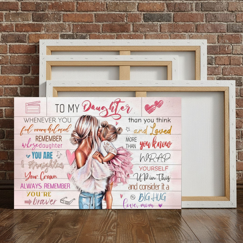 Pink Inspirational Canvas - Mother Daughter Quotes for Girls' Room
