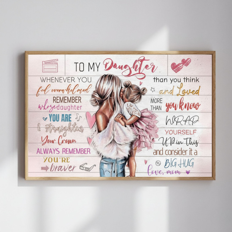 Pink Inspirational Canvas - Mother Daughter Quotes for Girls' Room