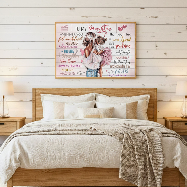 Pink Inspirational Canvas - Mother Daughter Quotes for Girls' Room