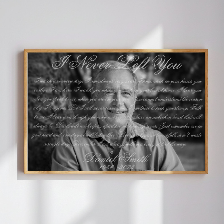Sympathy Gifts For Loss Of Father I Never Left You Canvas With Dad Portrait Photo