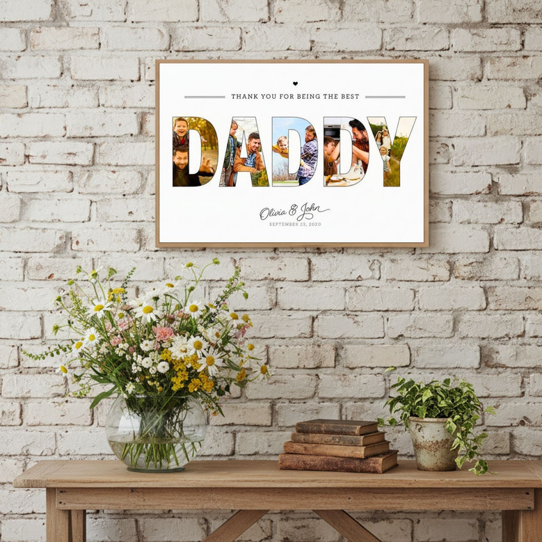 Custom Photo Collage Canvas - Dad's Special Birthday Keepsake