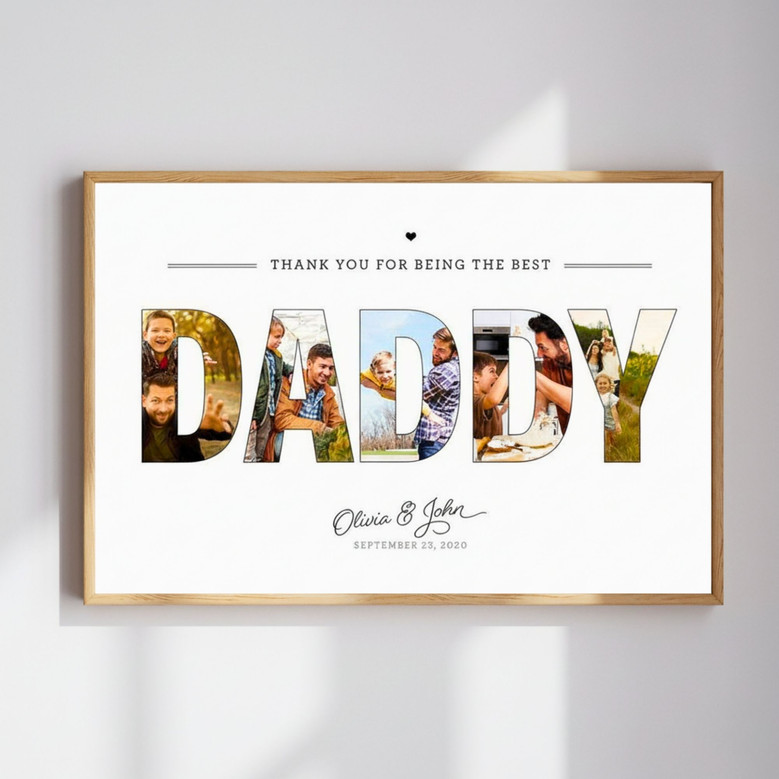 Custom Photo Collage Canvas - Dad's Special Birthday Keepsake