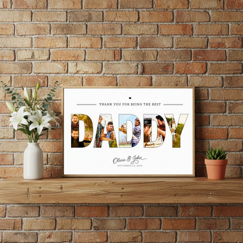 Custom Photo Collage Canvas - Dad's Special Birthday Keepsake