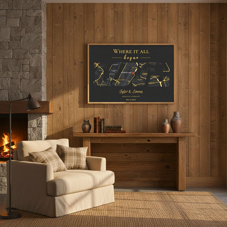 Our Spot Forever - Custom Heart Map Anniversary Canvas Gift