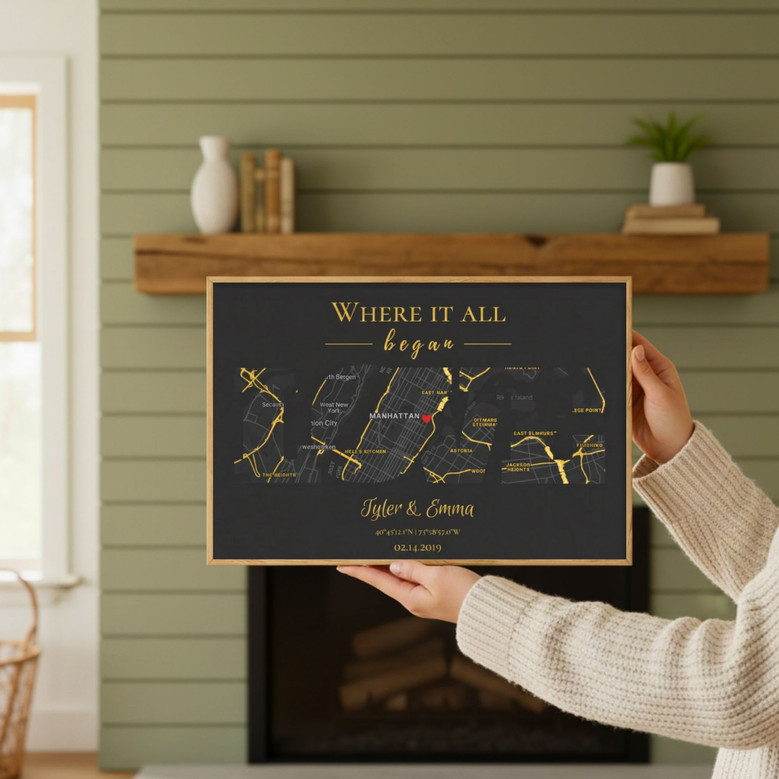 Our Spot Forever - Custom Heart Map Anniversary Canvas Gift