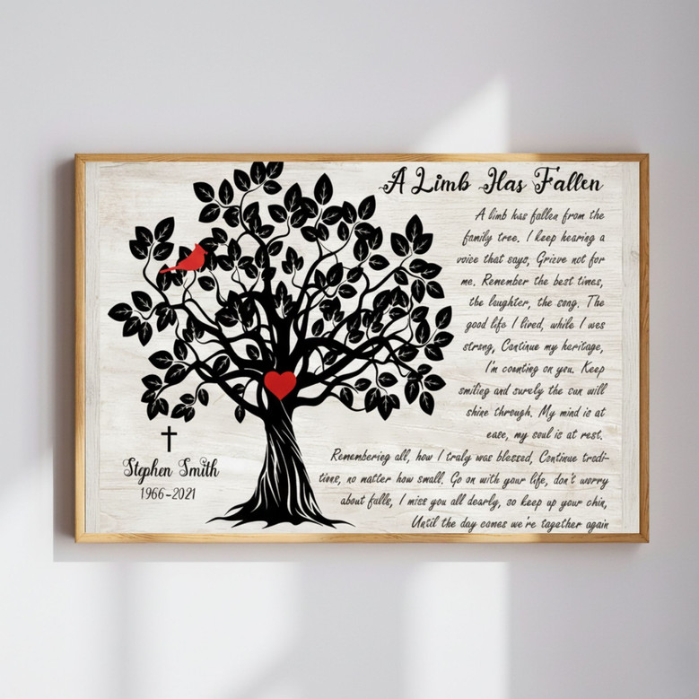 Cardinal Tree Canvas - Heartfelt Remembrance Art for Mom's Loss