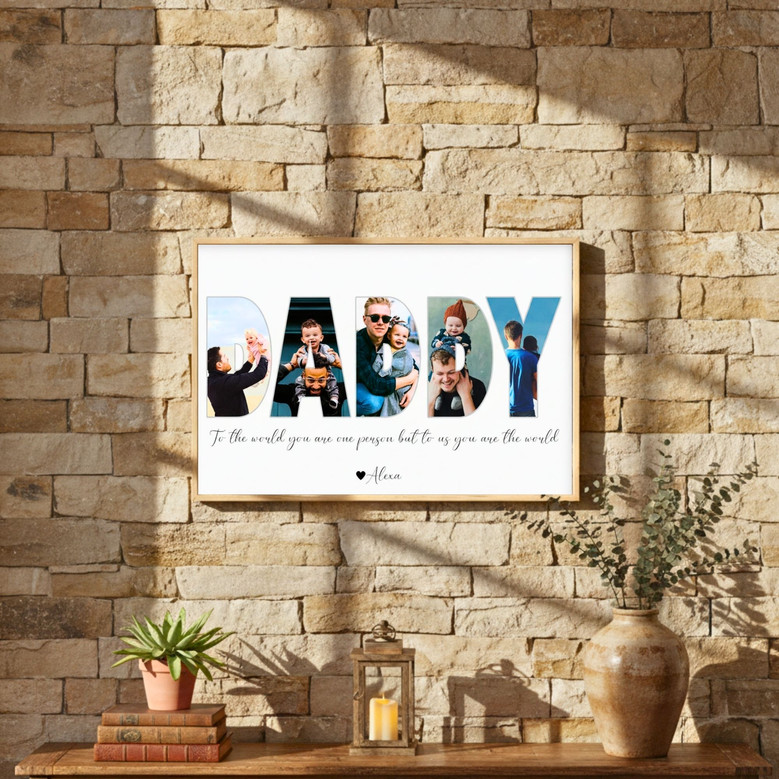 Custom Photo Collage Canvas Gift for Dad�s Milestone Birthday