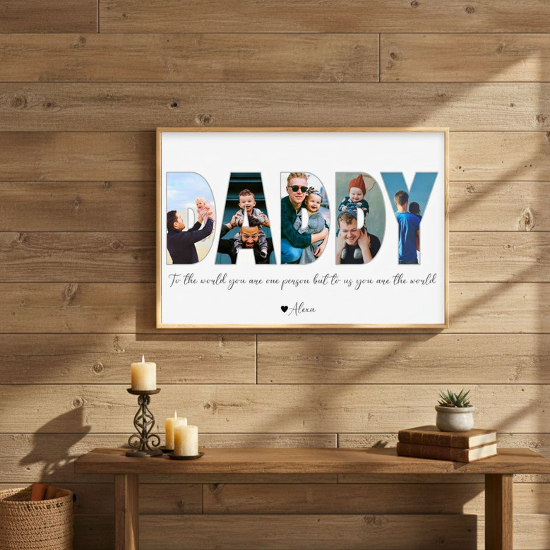 Custom Photo Collage Canvas Gift for Dad�s Milestone Birthday