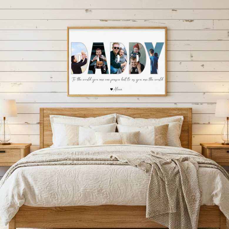 Custom Photo Collage Canvas Gift for Dad�s Milestone Birthday