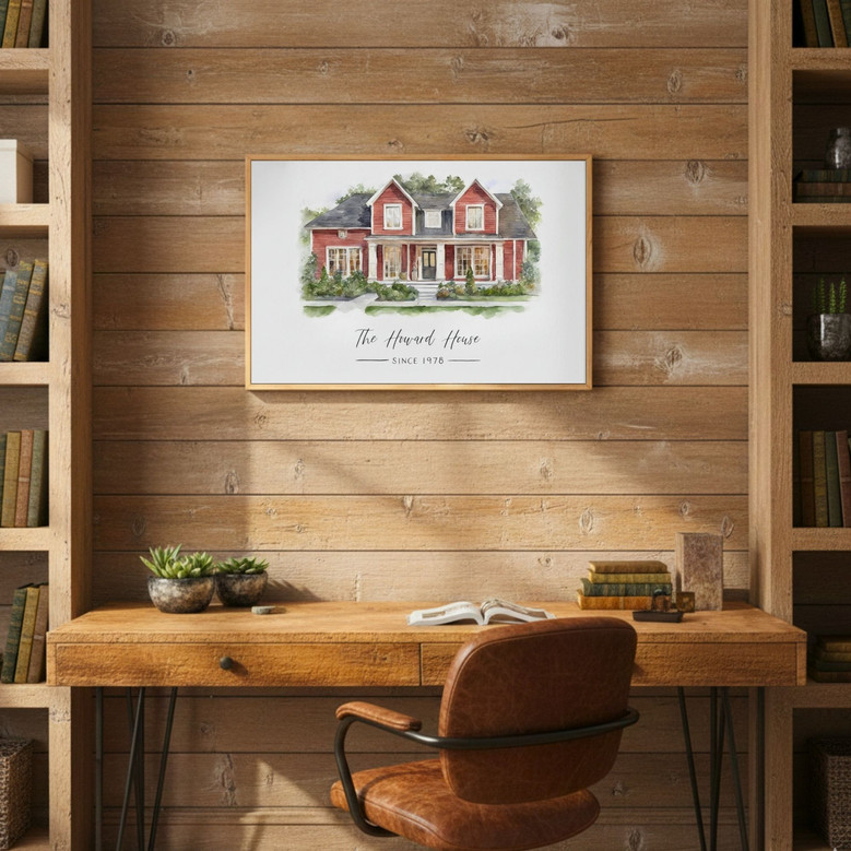 Custom Home Watercolor Canvas - Heartfelt Housewarming Portrait Gift ...