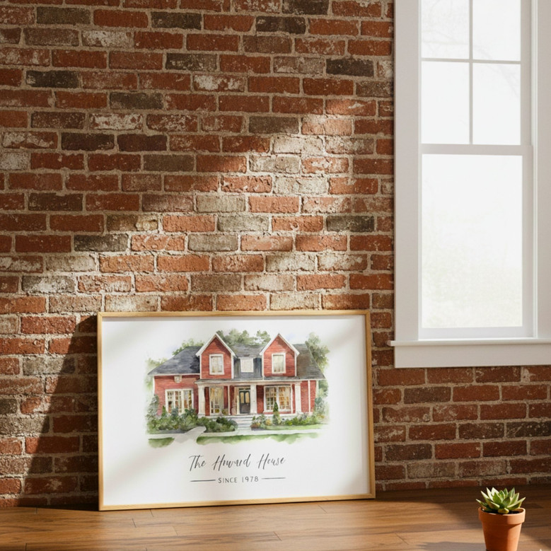 Custom Home Watercolor Canvas - Heartfelt Housewarming Portrait Gift ...